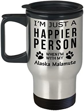 Кафеена Чаша За Любителите на кучета В Пътуване - Щастлив Човек С Аляскинским Маламутом - Подаръци За спасението на Собствениците на домашни любимци