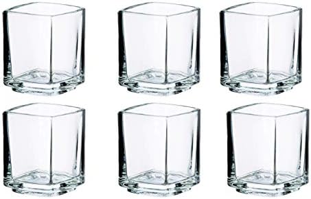 Чаши La Rochere 622701, Прозрачни, 1,7 течни унции (50 cc), Кубичен, Кратък чаша, 1,8 течни унции (50 cc), 6 опаковки Комплект от 6