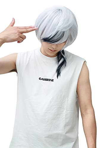 C-ZOFEK Game Carnival Blade cosplay перука от сребристо-сини коса за Хелоуин (сребрист)