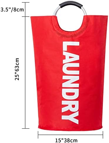 HAUSOURCE 82L Голяма кошница за дрехи, сгъваема на тъканта, кошница за дрехи, сгъваема чанта за дрехи, складное кофа за пране, червен, Л