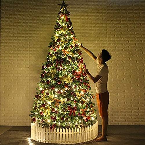 Изкуствена Коледна елха дължина от 6 фута със led подсветка, 800 Накрайници Клони, Забавни Декорации, включително Пълните Украса за празника на закрито-Зелен 6,8 фута (210 см)