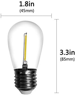 MD Lighting 25 Опаковки led лампи S14, Гирляндные на електрически Крушки с мощност 7 Вата, което се равнява на Естествена светлина в Бял цвят 6000 До 0,65 W, сменяеми електрически крушки E26 LED Edison за вътрешни и
