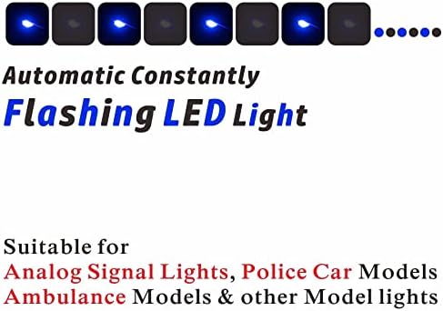 ZZHOB 25 БР. Предварително свързани Микро-мигащи светодиоди (режим на осветление: мигаща синя светлина) 0805 SMD светодиоди + Държач на батерията и конектор (резистор не е необходима) за изграждане на модели за начинаещи