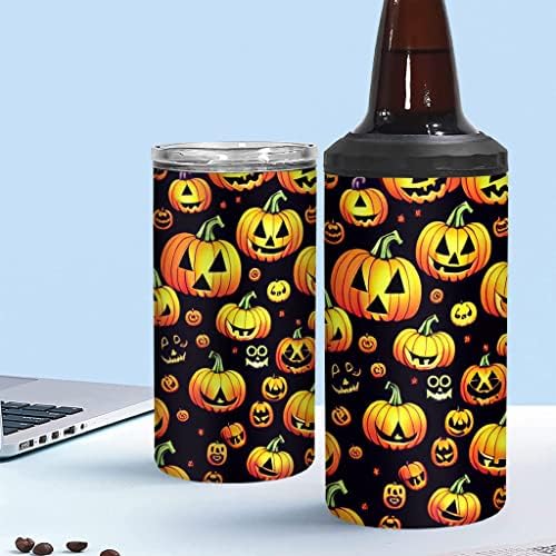 Spooky Halloween Vibes Изолиран Охладител за тънки Кутии - Страховито Охладител За Консерви - Печатни Охладител за тънки Кутии с изолация