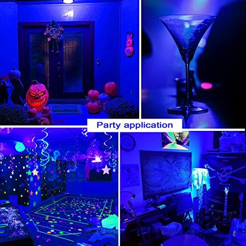 Led сини лампи 4 опаковки - A19 E26 Базова Синя крушка с 9 Вата мощност (еквивалентни на 60 W), Цвят Сини Крушки за външна веранда, Спалня, на закрито, Украса на Коледното парти, Празнично осветление, декор за Хелоуин
