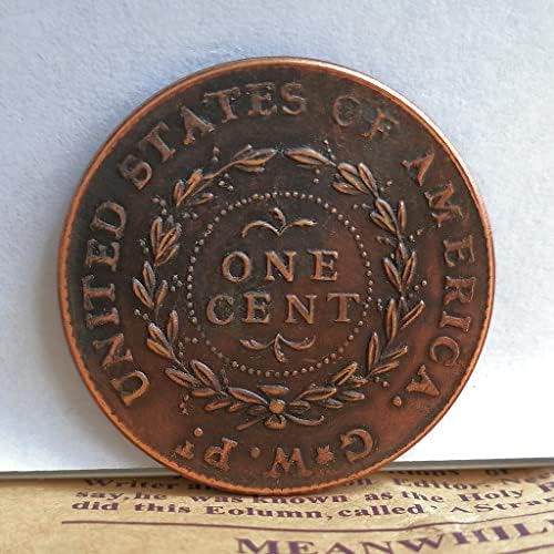 1792 Либърти - Майка на науката и промишлеността Медал в 1 цент Колекция от Чужди монети Червена Медна монета