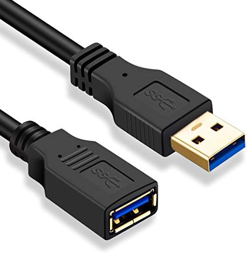 Удлинительный кабел JewMod USB 3.0 12 фута, USB удължителен кабел USB 3.0 Удлинительный Кабел Тип A за да се свържете към конектора за пренос на данни на Твърдия диск, принтер, клавиатура, Камера, USB-флаш устройство,