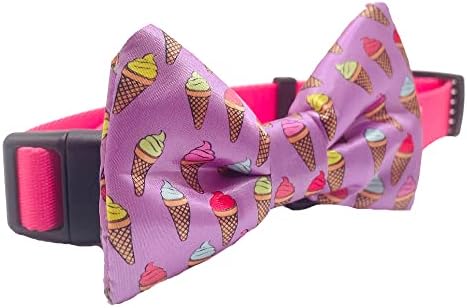 Сладки вратовръзки-пеперуди за кучета, Сладолед - 2 x 4, Висококачествени вратовръзки-пеперуди за кучета - Необичайна вратовръзка за кучета с еластични ленти - Скъпа вратовръзка за кучета Подходящи за най-греди - Вратовръзка
