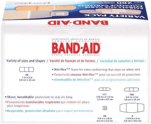 Самозалепващи превръзки марка Band-Aid, разнообразна опаковка, 280 парчета с Различни размери (опаковка от 2 броя)