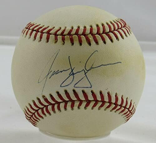 Джейсън Исрингхаузен Подписа Автограф Rawlings Baseball B111 I - Бейзболни топки с Автографи