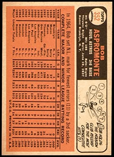 1966 Topps 352 Боб Аспромонте Хюстън Астрос (Бейзболна карта) Карта Дина 5 - БИВШ Астрос