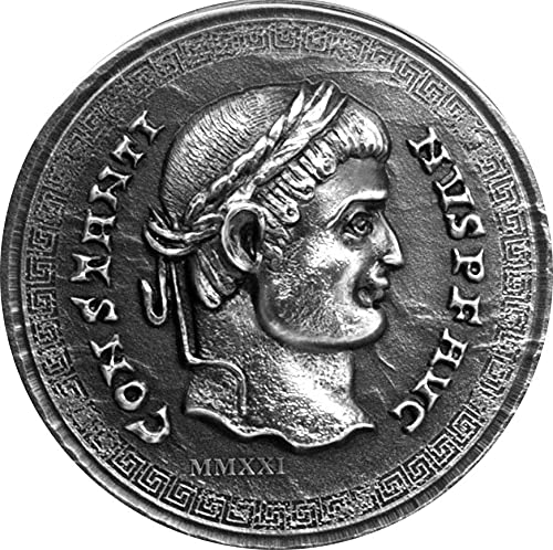 2021 ДЕ Римската империя PowerCoin Константин 1 Унция Сребърна монета 5 $ Острови Кук 2021 Антични Гарнитури