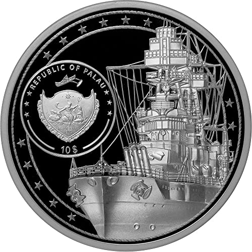 2021 DE USS Arizona PowerCoin От Майлс Стэндиша 2 Грама Сребърна монета 10 $ Palau 2021 Proof