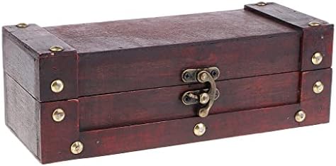 SCDZS Кутия За Съхранение на Игли В Старинен Ретро Стил за Заключване Кутия За Съхранение на Игли Дървена Кутия За Колие Дървена Кутия