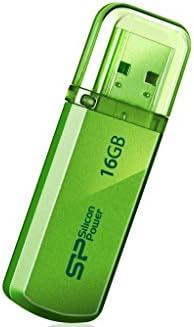 USB устройство Silicone Power SP016GBUF2101V1N, 16 GB, USB 2.0, Тип капачки, Алуминиев корпус, Зелен