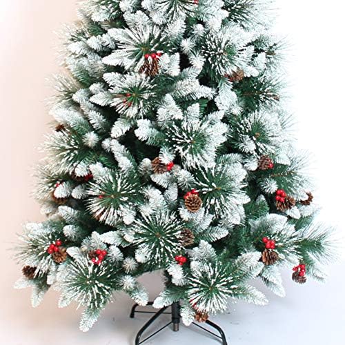Изкуствена Коледна елха от Заснежени борове DULPLAY Premium, най-loops с метална стойка, Елегантни Коледна Украса за дома от Снежинки, Без светлина -Зелен от 180 см (71 инча)