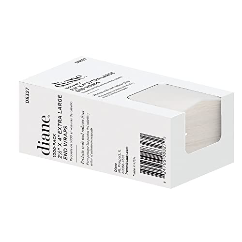 Тайна Diane by Fromm Jumbo End – Опаковка от 1000 потребителите за стайлинг на коса в салон или вкъщи – Голяма – 2,5 x 4 – Бяла – D8327