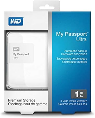 Ултрапортативен външен твърд диск WD 1TB White My Passport - USB 3.0 - WDBGPU0010BWT-NESN [Стар модел] (обновена)