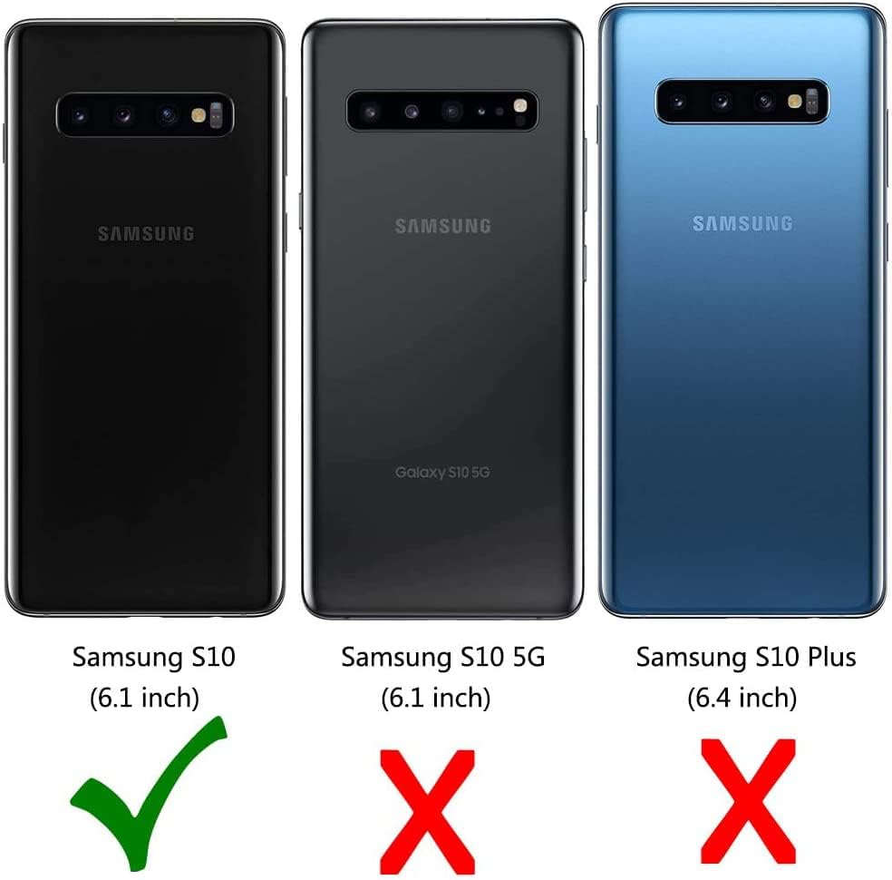 Чанта-портфейл MONASAY за Galaxy S10, [В комплект Защитно фолио за екрана] [Блокиране на RFID] Кожен калъф-книжка с панти капак и притежател на кредитна карта за Samsung Galaxy S10 6,1 ин?