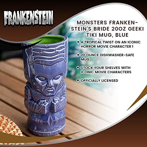 Керамична чаша Geeki Tikis на 20 мл | Булката на Франкенщайн | синя