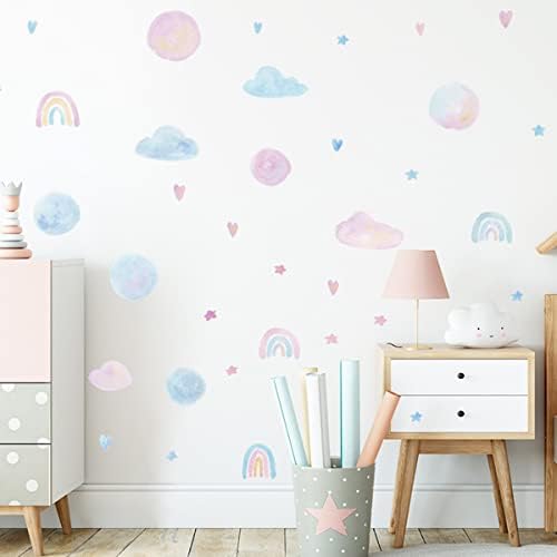 Дъга Облак със Стикери за стена на Точки, с Преливащи се цветове Стикери за Стени, за да Спални Момичета, Детска Стая, Класната стая, Детската градина и Декорация на ?