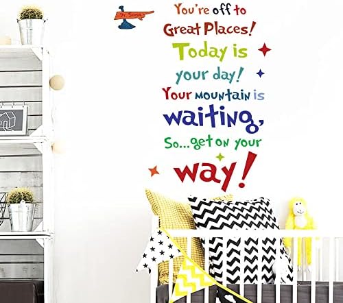 ADECNS Днес е вашият ден Вдъхновяващи Цитати Стикери За стена Детски Стенен Художествени Етикети Читалня Детска Спалня Декор на Стените