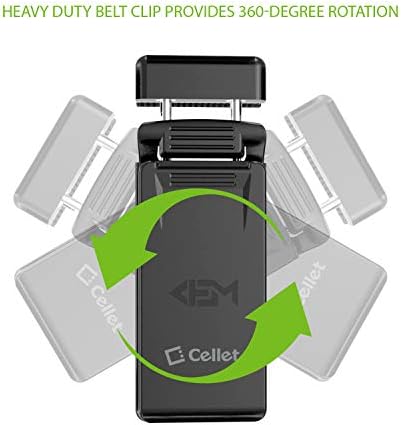 Универсален Тежкотоварни 360 Градуса Въртяща стойка за телефона с Щипка за колан, който е Съвместим с iPhone 14 Pro Max Plus 13 12 11 SE Samsung Galaxy Z Fold, Z Flip, Note, Google Pixel, Moto