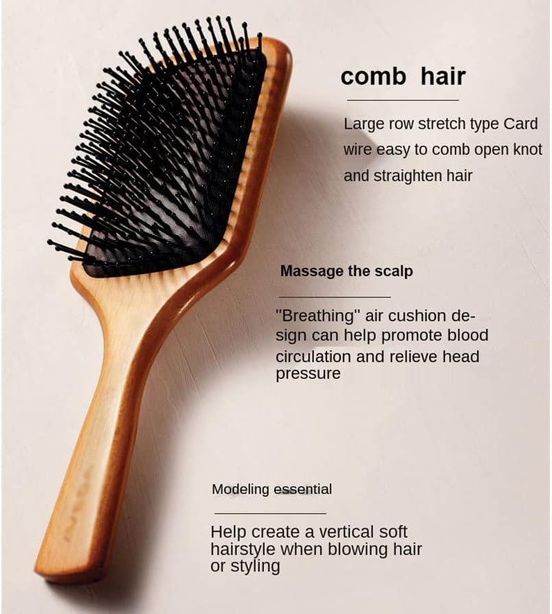 SLSFJLKJ, 1 опаковка, масажна четка за коса за мъже и жени, възглавница за коса, влажна гребен на вълна, гребен за стайлинг на коса (Цвят: A, Размер: 20 см * 6,5 cm)