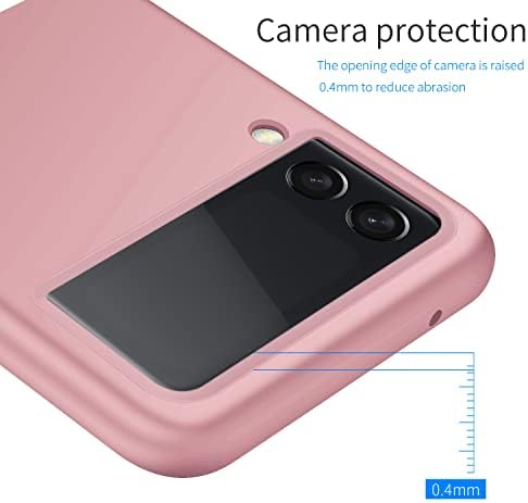 Калъф Binceen, съвместим с Samsung Galaxy Z Flip 4 5G, матиран Тънък калъф със защита от пръстови отпечатъци, и е с минималистичен дизайн твърд КОМПЮТЪР за Samsung Galaxy Z Flip4 5G (6,7 ) 2022 (розово злато)
