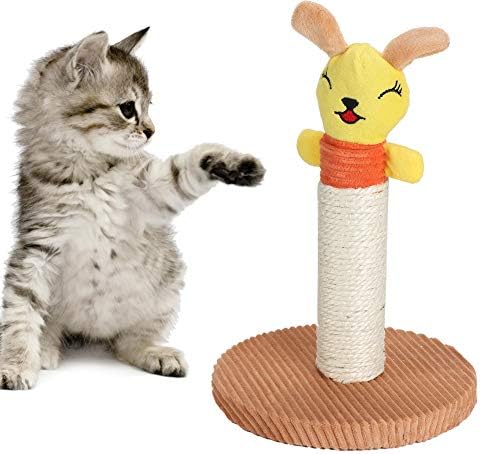 Когтеточка за котки с височина 10 сантиметра, Подвижна Поставка за играчки за Катерене на Дърво за домашни Котки (кафяв)