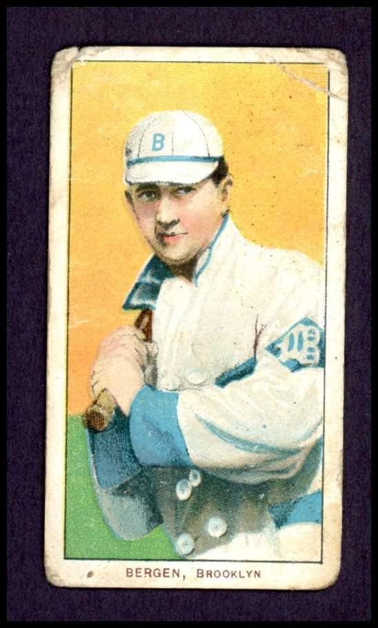 1909 T206 БАТ Бил Берген Бруклин Супербас (Доджърс) (Бейзболна картичка) (Отбивающий топка) СПРАВЕДЛИВ Супербас (Доджърс)