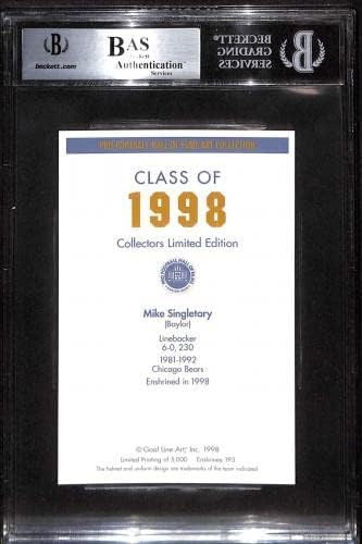 193 Майк Синглетари - 1989 Футболни картички Goal Line HOF (Звезда) оценката на БГД Auto - Футболни топки с автографи
