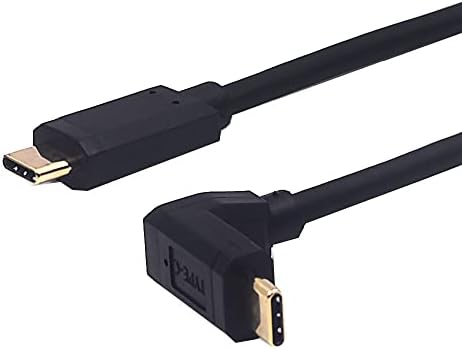 Kework 2-подножието USB кабел 3.1 Type C, включете USB C под ъгъл 90 градуса нагоре и надолу, штекерный USB кабел C, кабел за зареждане, синхронизация и пренос на данни 3A и 10 gbps (наго?