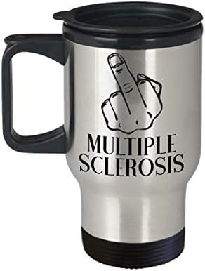 Забавен Подарък от Множествена Склероза за MS Информираност Подарък за MS Войн Дяволите Множествена Склероза Пътна Чаша Чаена Чаша за Мъже и Жени