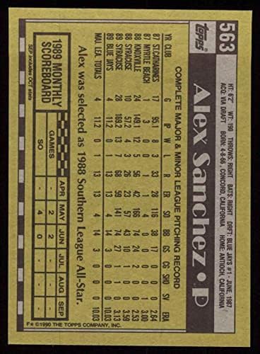 1990 Topps 563 Алекс Санчес Торонто Блу Джейс (бейзболна картичка) NM/MT Блу Джейс