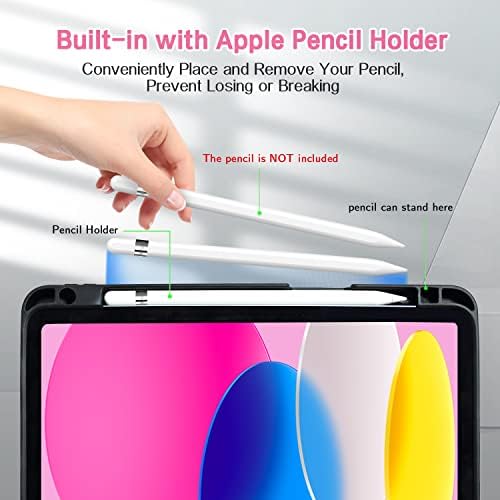 Калъф Zonefoker за iPad на 10-то поколение (випуск 2022 г.) Защитен калъф за iPad 10,9 инча с държач за моливи, Многоугольной поставка за гледане, в Джоба дизайн, Седалките-книжки о?