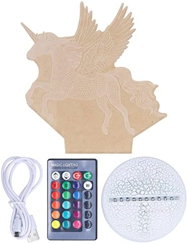WALFRONT 3D лека нощ, 16 Цвята, Настолна Led Нощна Лампа илюзорната им, Декорации за Детската Спалня, Коледни подаръци, Акрилен Материал (kx-72), Настолни Декоративни осветителни Тела
