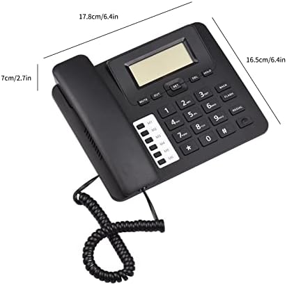 Стационарни телефони XIXIAN за дома, Черен Опънат Телефон, Настолен Стационарен телефон, телефон DTMF/FSK, Двойна система, Подкрепа за свободни ръце /повторно набиране/ flash / набиране /на силата на звука на звънене,
