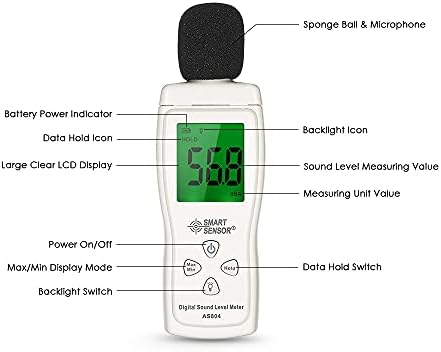 LIUJUN Шумомер Мини Цифров Измерител на нивото на Звука LCD Дисплей Шумомер Измерител на Шума Уред За измерване на Децибели Тестер 30-130dBA