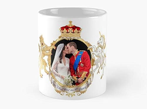 Уилям и Кейт, Чаша за кралската сватбена целувка на 2011 г., Стандартна чаша с 11 грама, кафеена чаша с принтом премиум качество - Уникални идеи за подаръци за приятели /