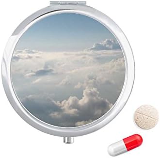 Сиво Небе Бели Облачета Калъф За Хапчета В Джоба Кутия За Съхранение На Лекарства Контейнер Опаковка
