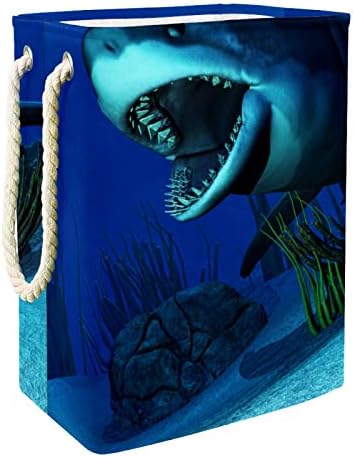 Кошници за бельо DEYYA 3D Shark, Висока Здрава Сгъваема Кошница за дрехи за Възрастни, Деца, Момчета и Момичета, в Спалните, Банята 19,3x11,8x15,9 инча /49x30x40,5 см