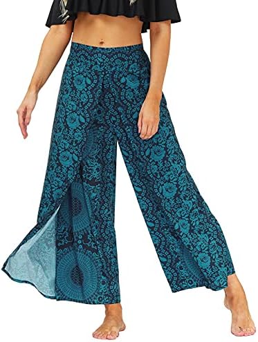 Луксозни дамски панталони Lu ' s в стил Бохо С широки штанинами Гаучо Харем За Йога С Флорални бохемски намаляване на индийската страна Палацо
