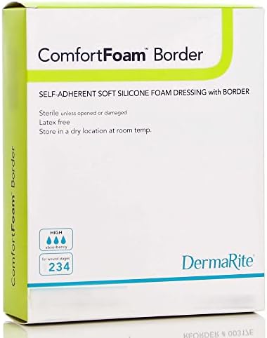 ComfortFoam Border Sacral - 7,2 x 7,2 - Самозалепващи превръзка от мек силикон пяна - за дебелите и плътни кровоточащих рани, непромокаемая, предвижда топлоизолация