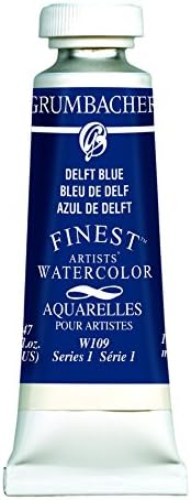 Акварел боя Grumbacher Finest, 14 мл/0,47 унция, Delft Blue (W109)