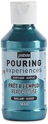 Pebeo Pébéo-Опит за заливане - Готов за употреба, Предварително смесени с акрилна боя, идеална за Fluid Art Металик Боя обем 118 мл, 4 ет. унция (опаковка от 1 броя), кобальтово-син металик