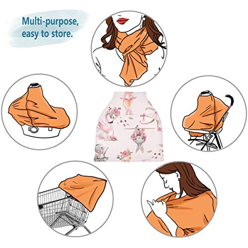 MNSRUU Розови Калъфи за Автомобилни Седалки за Бебета За Кърмене Престилка с участието на Животни Еластична Дишаща Пълно Покритие, Подаръци За Бебе Душ