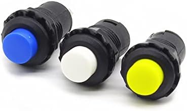 AHAFEI 1бр 12 мм Заключване С капаче Off-ON Ключ Превключвател Поддържа Фиксирани Бутон Ключове Бутон Самоблокировки (Цвят: черен)