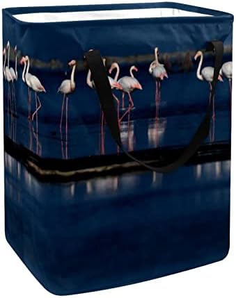 DJROW Кошница за дрехи Flamingo by The River-Голямата Голям Сгъваема Кошница за Дрехи с Дръжки Кошница за Съхранение на Завивки Дрехи Играчки