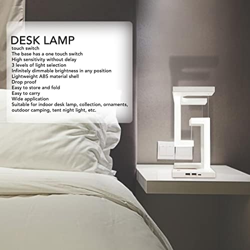 Креативна Настолна Лампа Zooke LED с Баланс от Магнитна Левитация, Атмосферни Настолна лампа с 3 Режима на осветление, лампи за четене за грижа за очите с плавно Затъмня